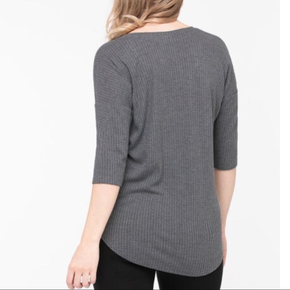 2/$15 Ricki’s Waffle Knit Top Grey Size S NWT - Picture 3 of 5